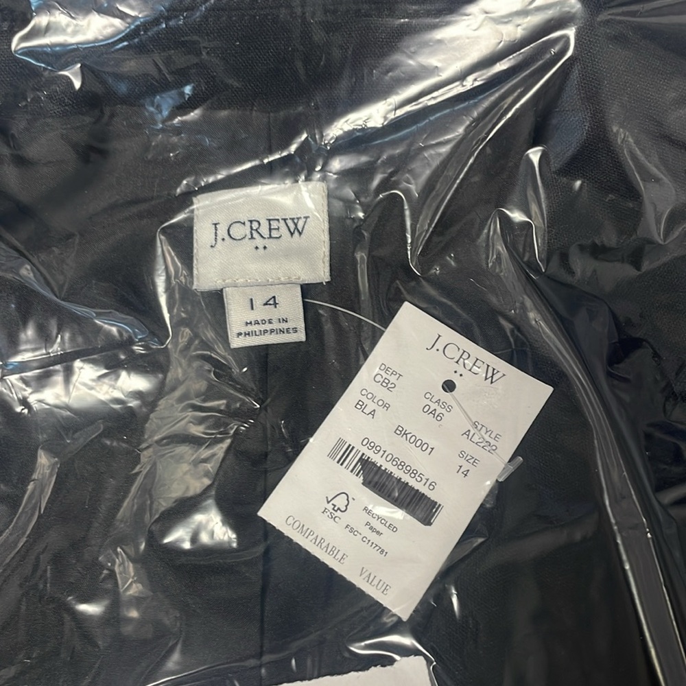 JCrew Factory Linen-blend Holland blazer Item AL222 Size 14 Black - Picture 7 of 7